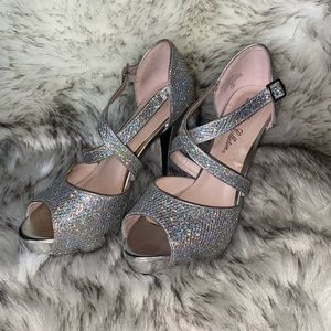 Silver Sparkling Heels